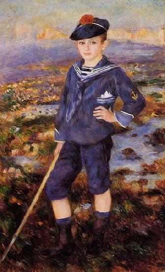 Pierre-Auguste Renoir Jeune garcon sur la plage d`Yport oil painting image